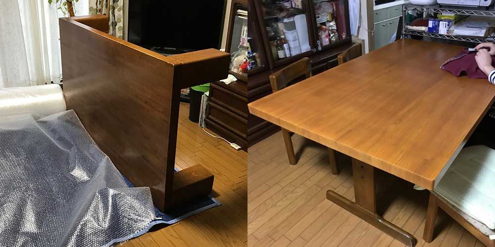 R0072：重いローテーブルを軽やかなダイニングテーブルにリメイクのイメージ