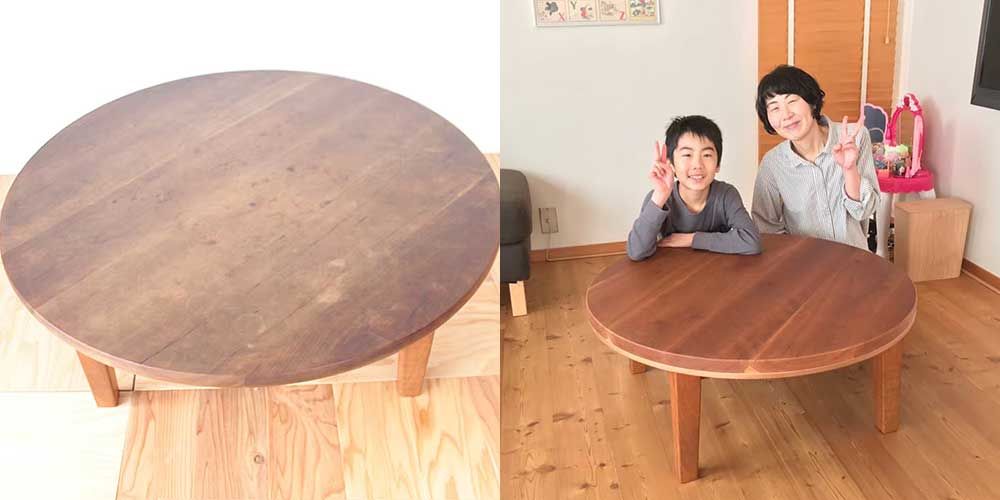ダイニング用の座卓をリビング用こたつテーブルにリメイク