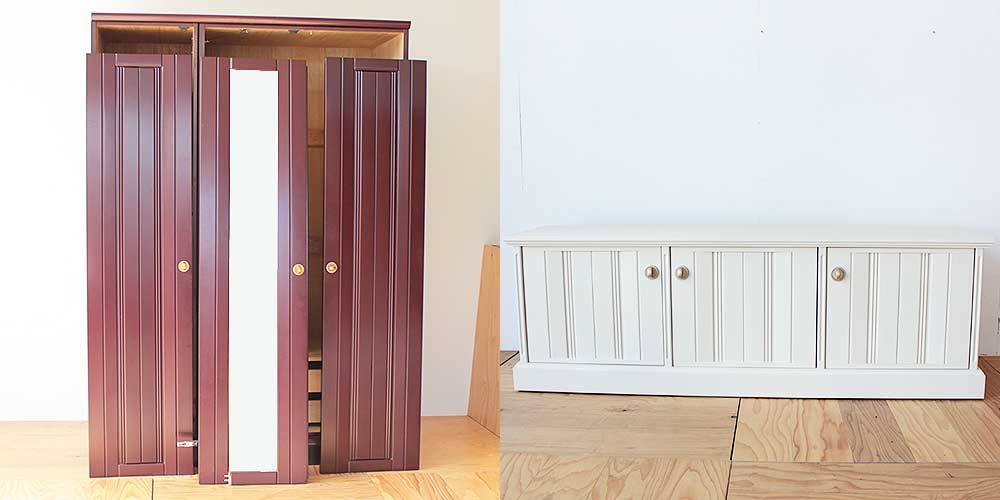 洋タンスを扉のデザインを生かしたテレビボードに 家具リメイク事例：R216 Before & After