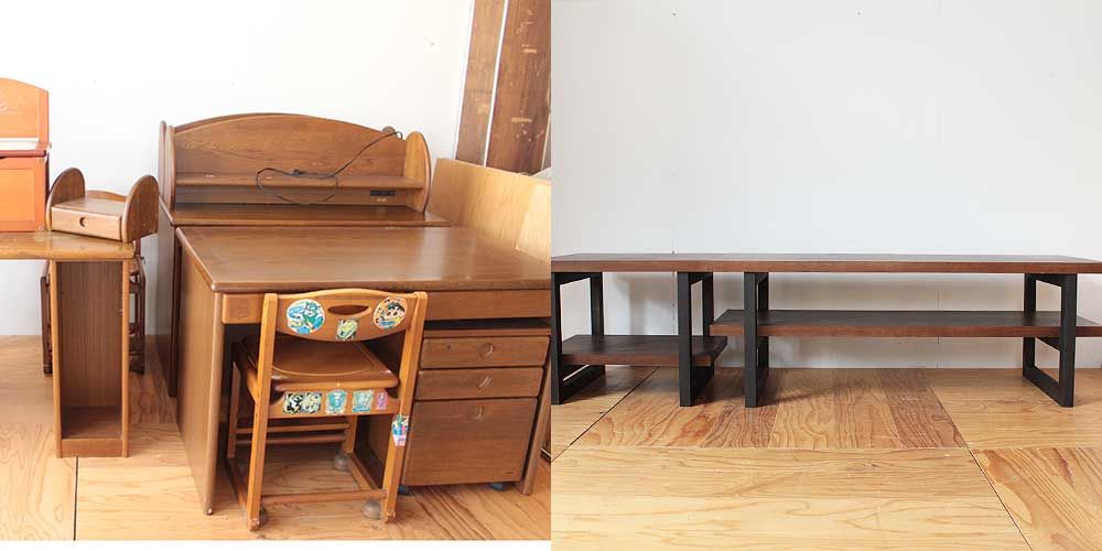学習机をウォールシェルフに 家具リメイク事例:R251 Before&after
