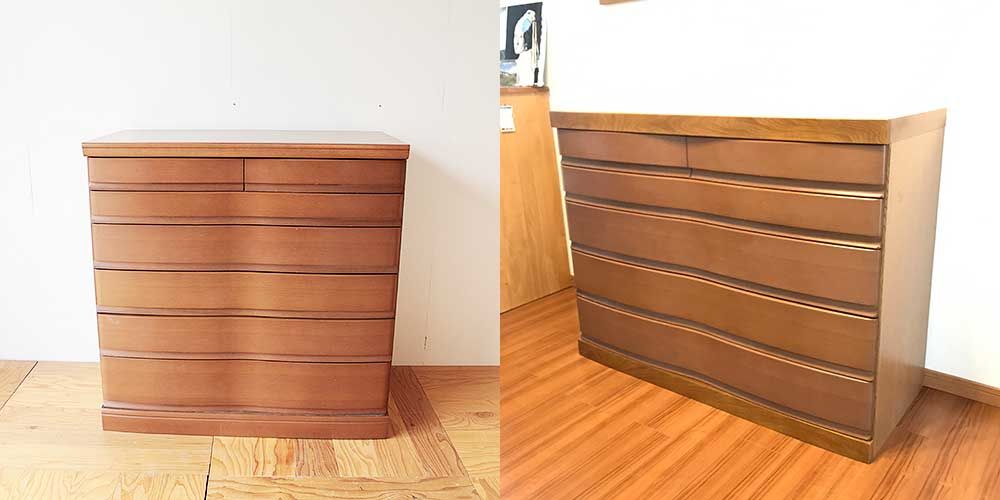 引越し後のスペースに合わせてタンスをリサイズ 家具リメイク事例:R255 Before&After