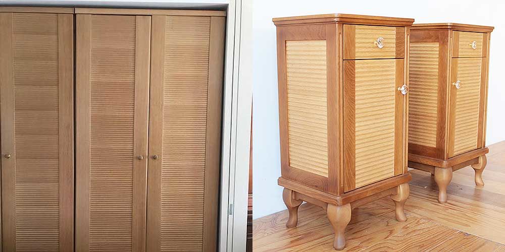 クローゼット扉の模様を生かし2台の猫脚キャビネットに 家具リメイク事例:R256 Before&After
