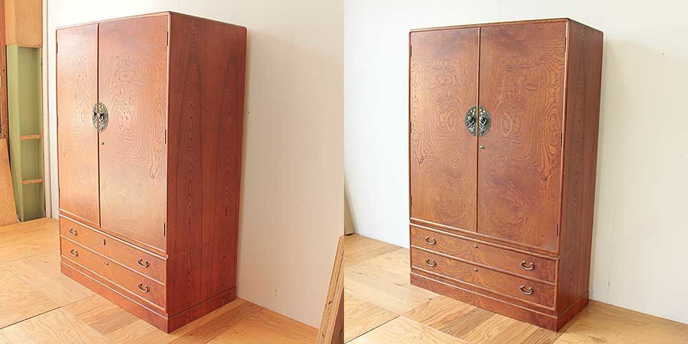 洋服箪笥の奥行きを小さくリサイズリメイク 家具リメイク事例:R264 Before&after