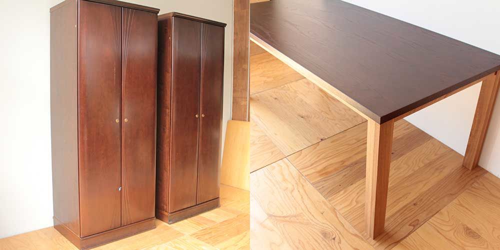 クローゼットからダイニングテーブルへリメイク　家具リメイク事例：R271　Before&after