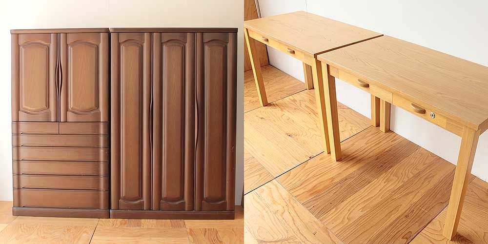 婚礼家具和ダンスとクローゼットからデスクへリメイク 家具リメイク事例:R273 Before&after