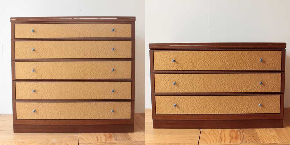 バーズアイ整理箪笥から3段チェストへリメイク 家具リメイク事例:R275 Before&after