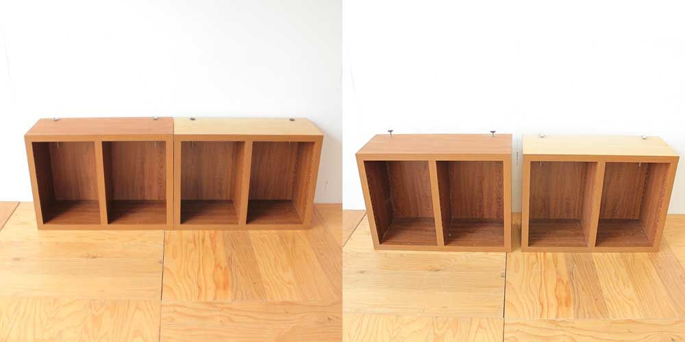 本棚収納お家サイズに合わせてサイズダウンリサイズリメイク　家具リメイク事例：R281　Before&after