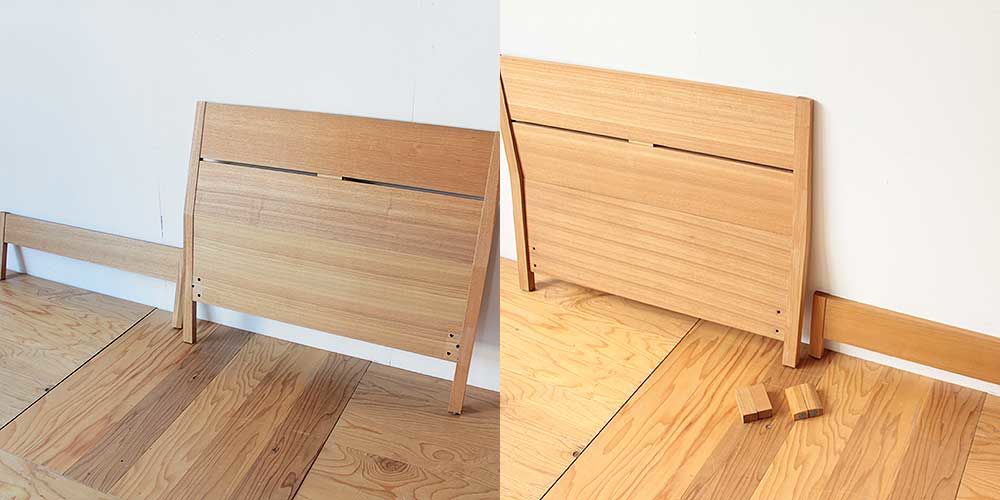 ベッドフレーム脚カットリサイズリメイク　家具リメイク事例：R286　Before&after