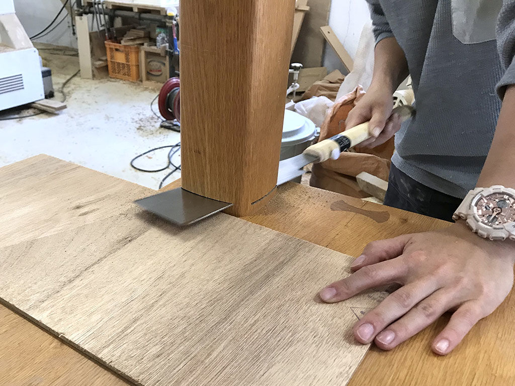 機械で刃が届かなかった部分は手鋸でカット