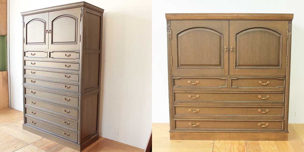 婚礼家具和箪笥を上下分割リメイク 家具リメイク事例:R298 Before&after