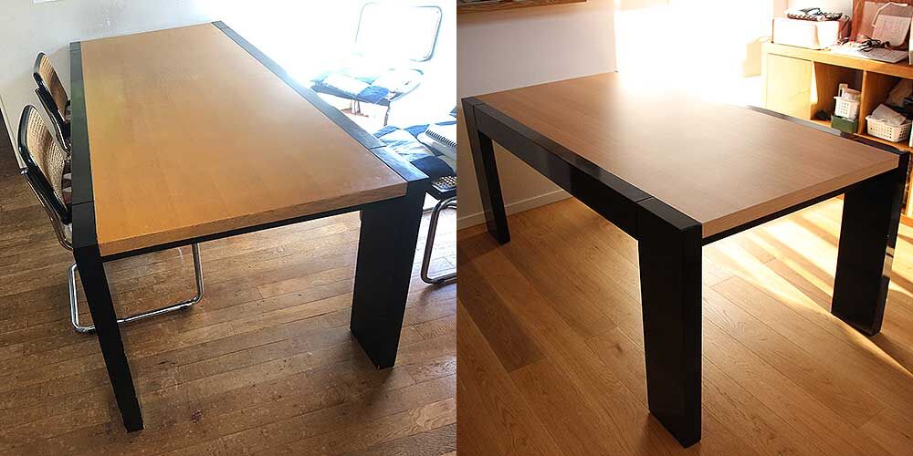 ダイニングテーブルをレストアとリサイズリメイク家具リメイク事例:R314 Before&after