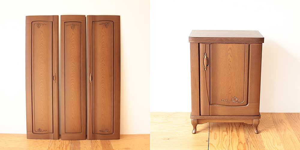 婚礼家具クローゼット扉から猫脚キャビネットにリメイク 家具リメイク事例:R316 Before&after