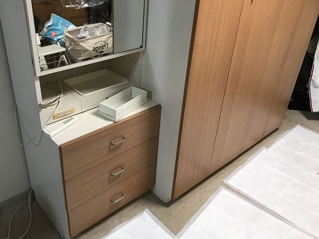 マンションの上の階から水漏れがあり浸水してしまったという家具