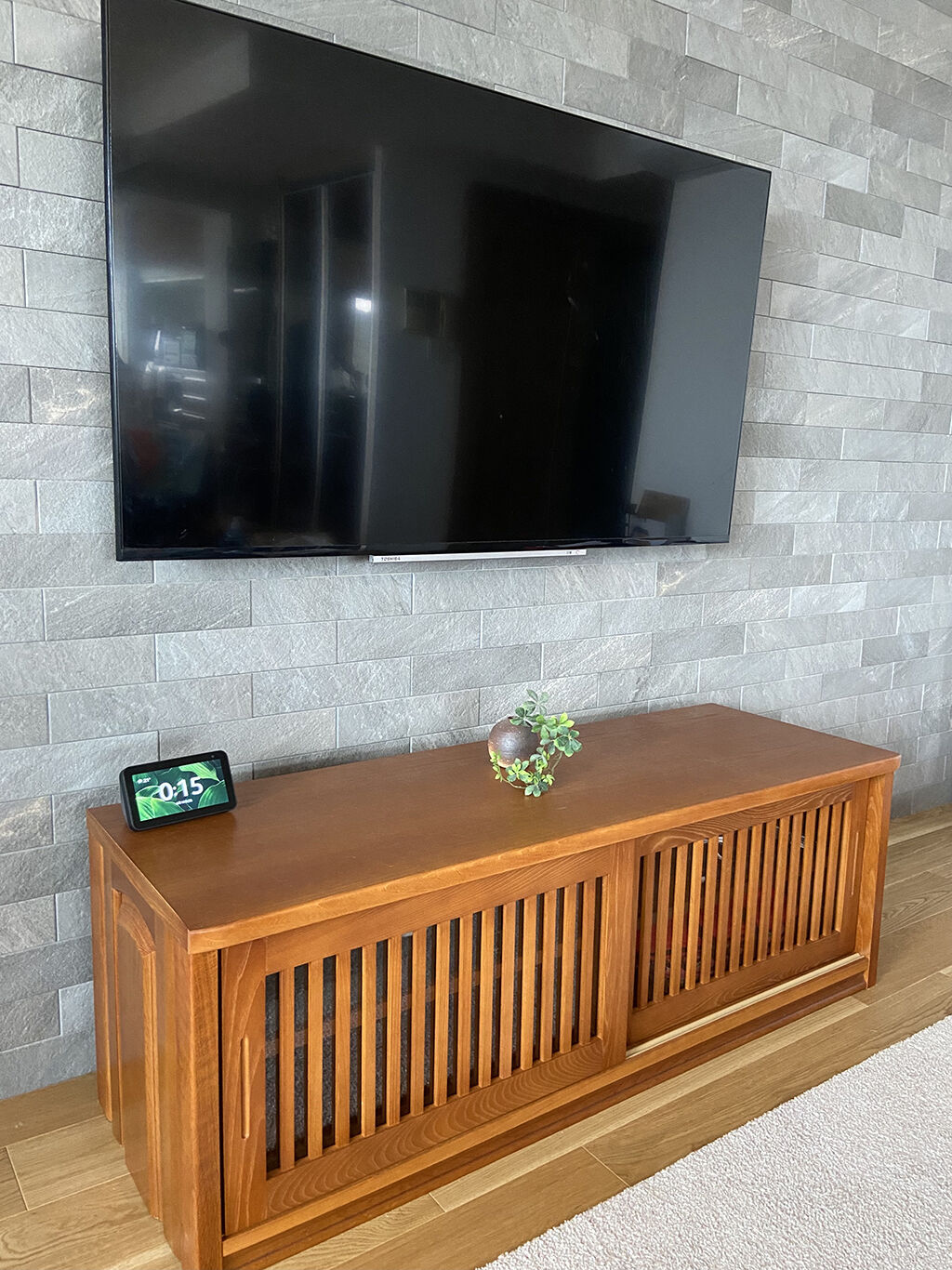 婚礼タンスからリメイクしたテレビボード納品後にお客様から頂いたお写真