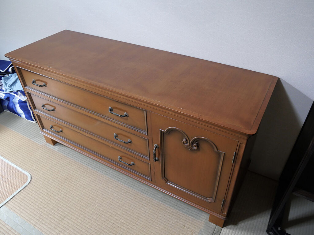 1階のお部屋に納品させていただいた整理タンス上部からリメイクしたチェスト