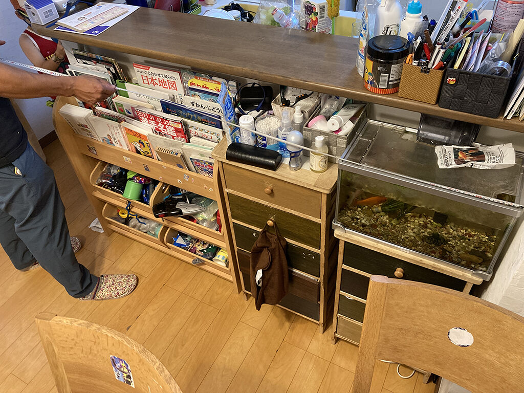 リメイク後の家具を設置予定のキッチン前
