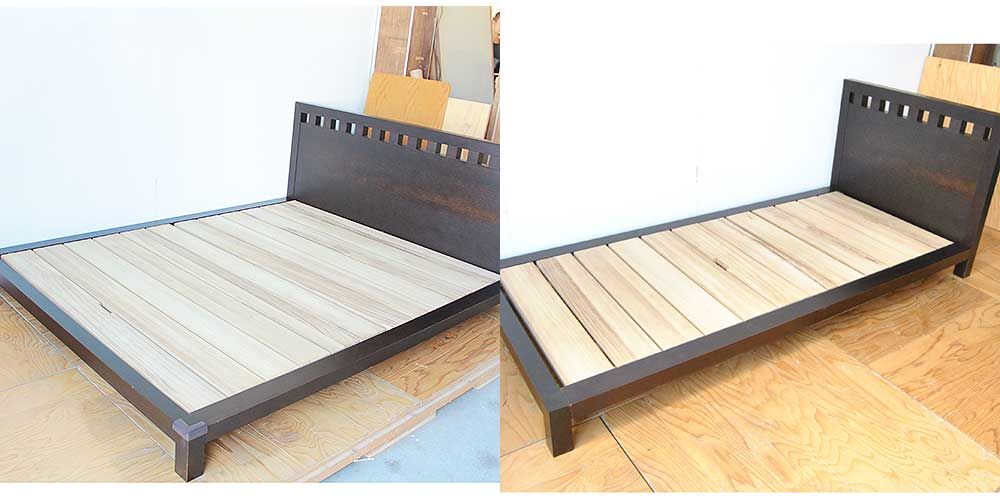 クイーンサイズからシングルサイズにリサイズ　 家具リメイク事例：R346　before&after