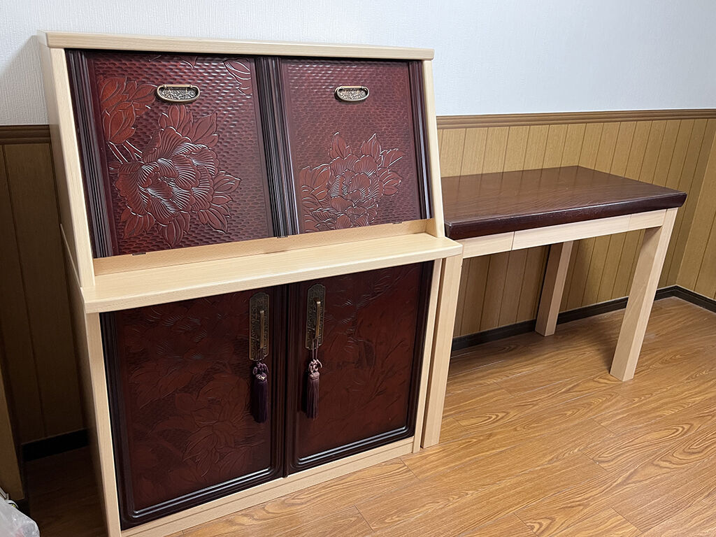 統一感のある仕上がりとなった2つの家具