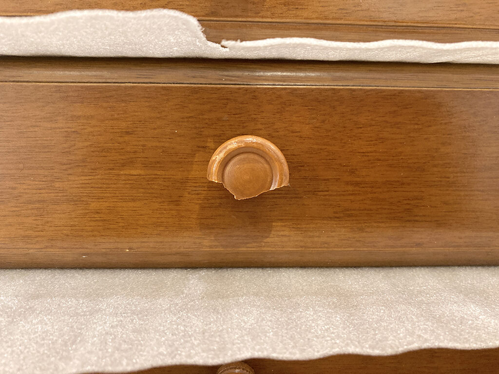 つまみが欠けてしまっていた引き出し