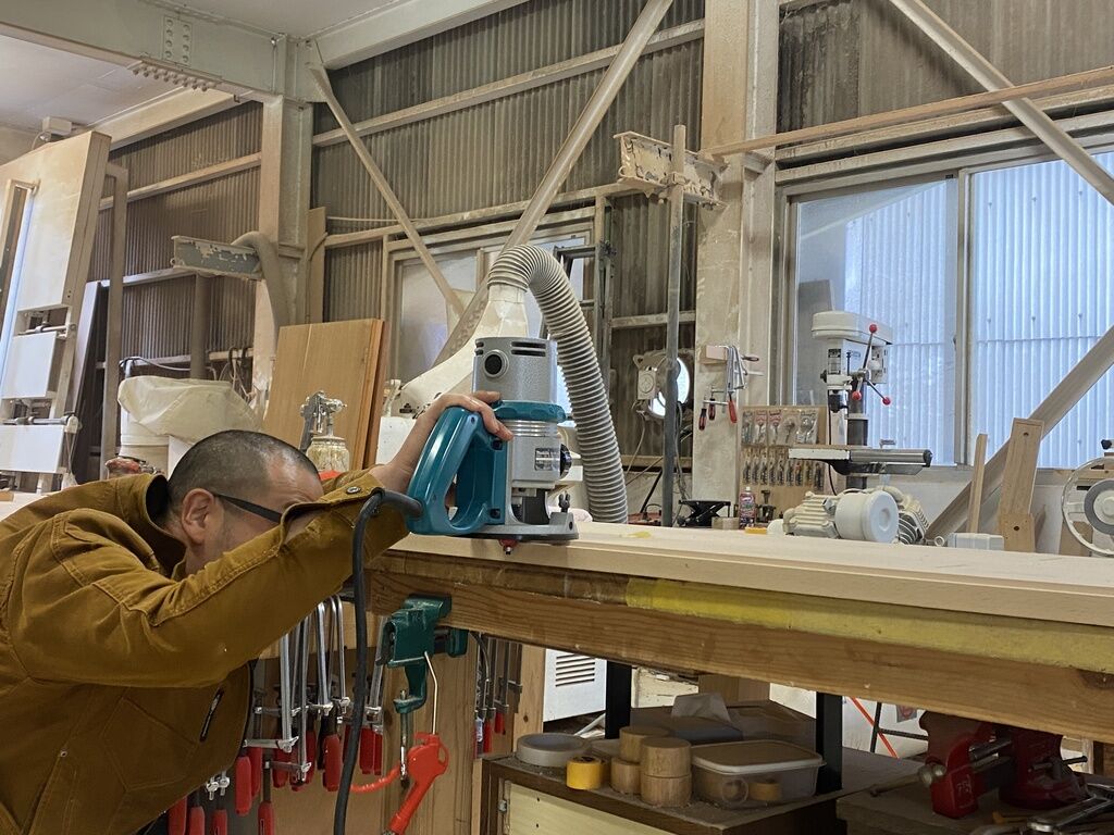 面取り作業