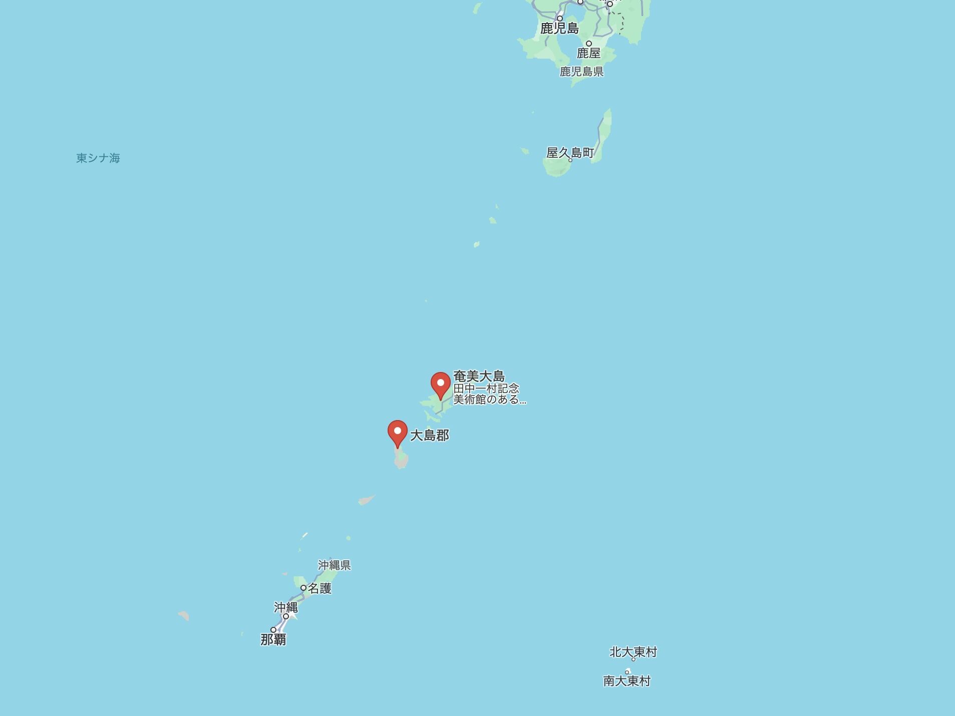 奄美大島の地図