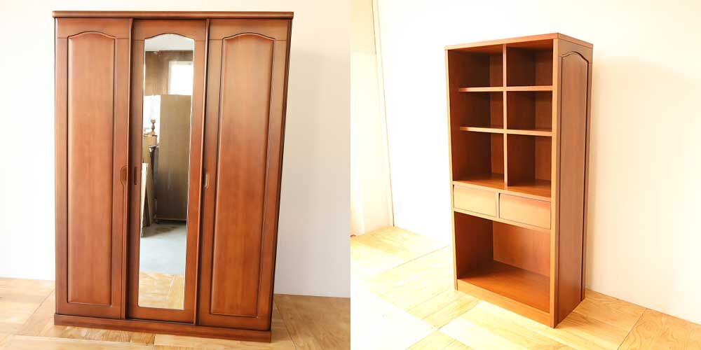 R0646:洋服タンスの扉を本体の側面に活かし本棚兼収納にリメイクのイメージ