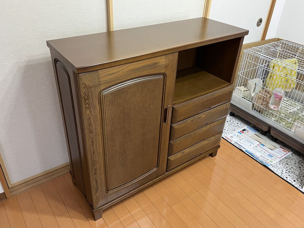 婚礼家具の和タンスや洋服タンスのパーツを活かしたキャビネット