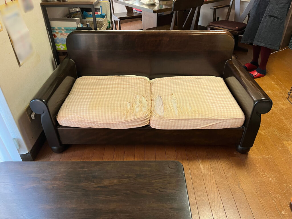 ソファの破れてしまった座面