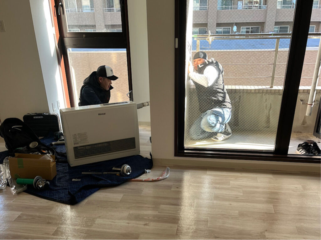 ベランダ作業