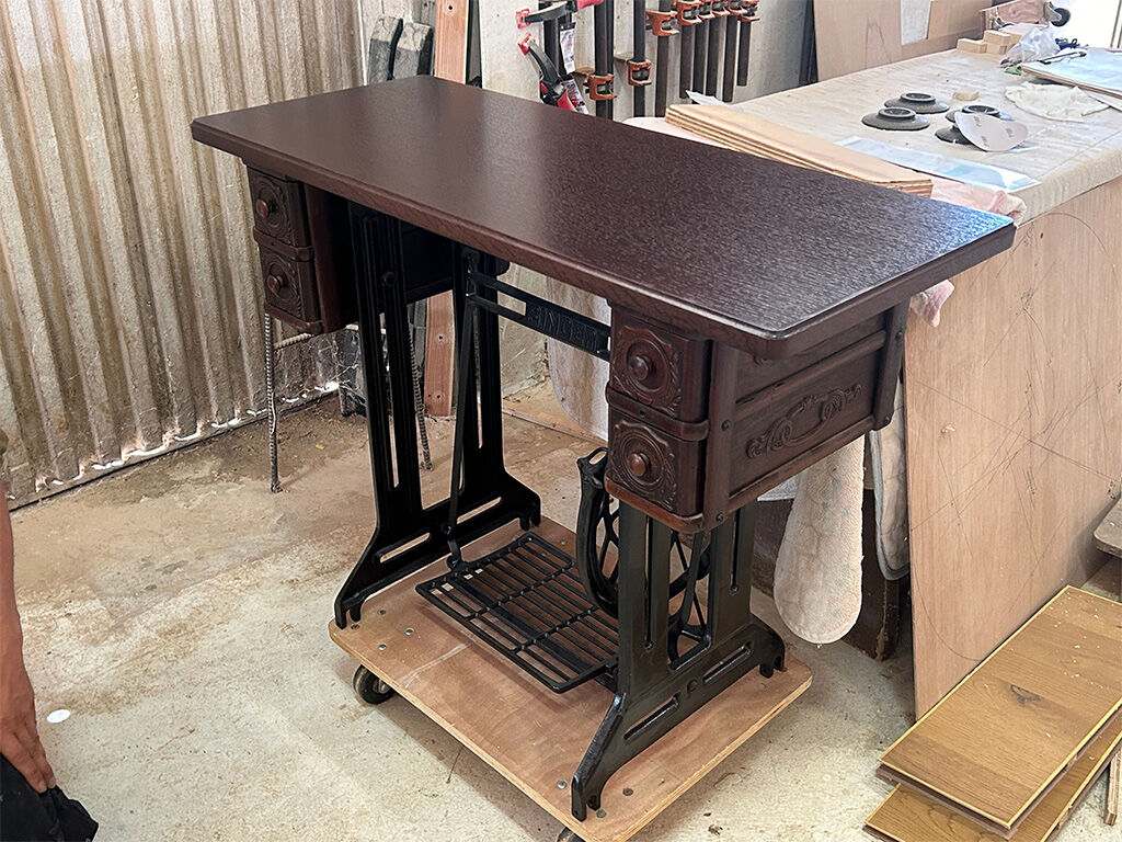 ミシンリメイク作業途中